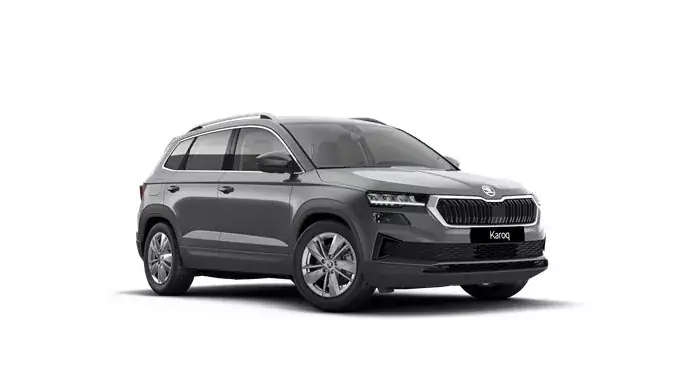Renting Empresas Skoda Karoq1.5 TSI DSG Selection Gris Graphite, Blanco Luna