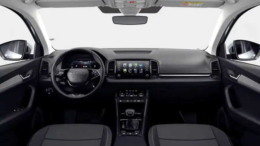 Renting Empresas Skoda Karoq2.0 TDi DSG Selection 4×4 Blanco Luna, Gris Graphite