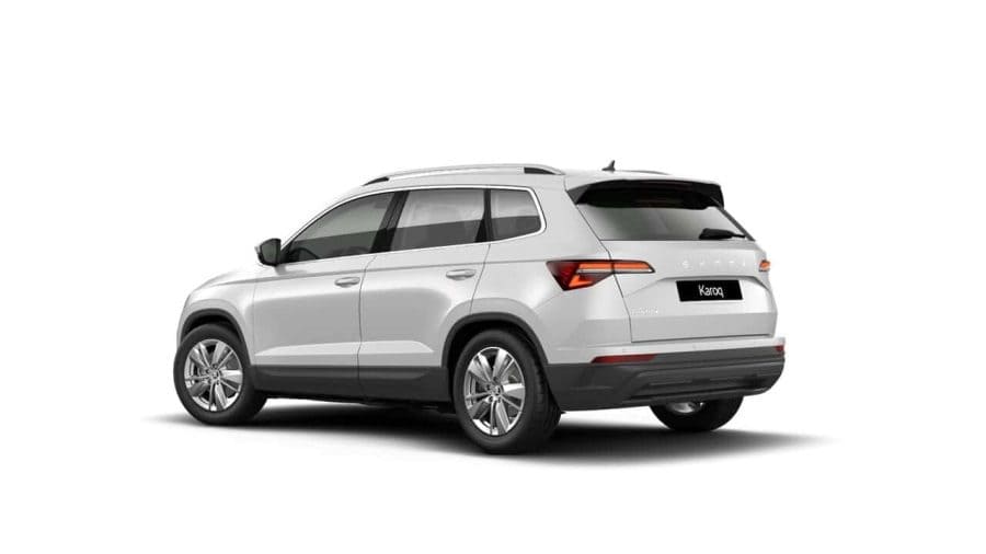 Renting Empresas Skoda Karoq2.0 TDi DSG Selection 4×4 Blanco Luna, Gris Graphite