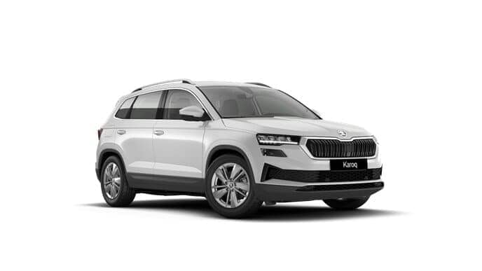Renting Empresas Skoda Karoq2.0 TDI DSG Selection Blanco Luna, Plata Brillante