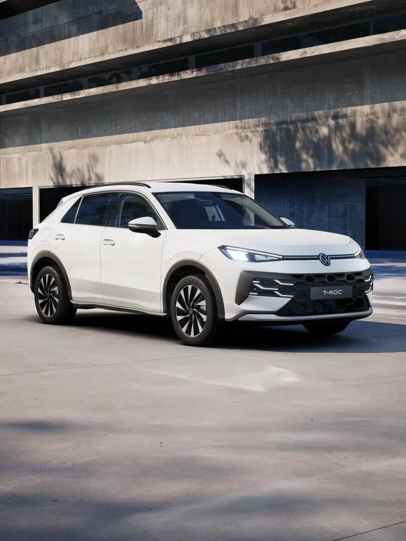 Renting Empresas Volkswagen T-Roc1.5 eTSI 85kW DSG MAS Blanco Punto, Gris Lobo